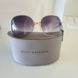 BCBGMaxAzria Sunglasses with Gold Frame and Purple Lenses